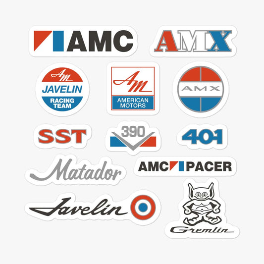 American Motors AMC Sticker Sheet - Bygone Brand