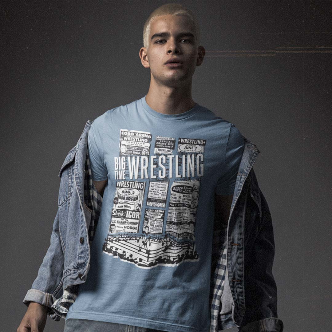 Big Time Wrestling Detroit T-shirt - Bygone Brand