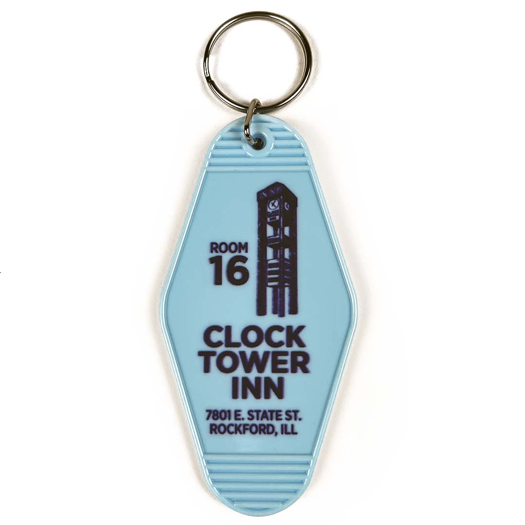 Clock Tower Inn Rockford Vintage Hotel Keychain - Bygone Brand