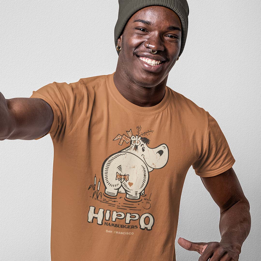 Hippo Hamburgers San Francisco Unisex Retro T-shirt