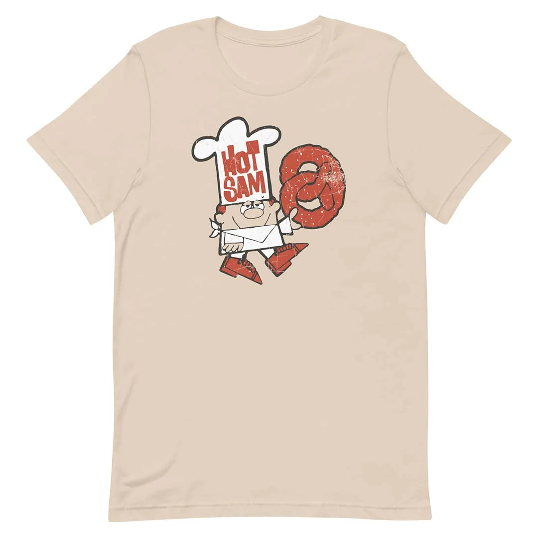 Hot Sam Pretzels Unisex Retro T-shirt cream