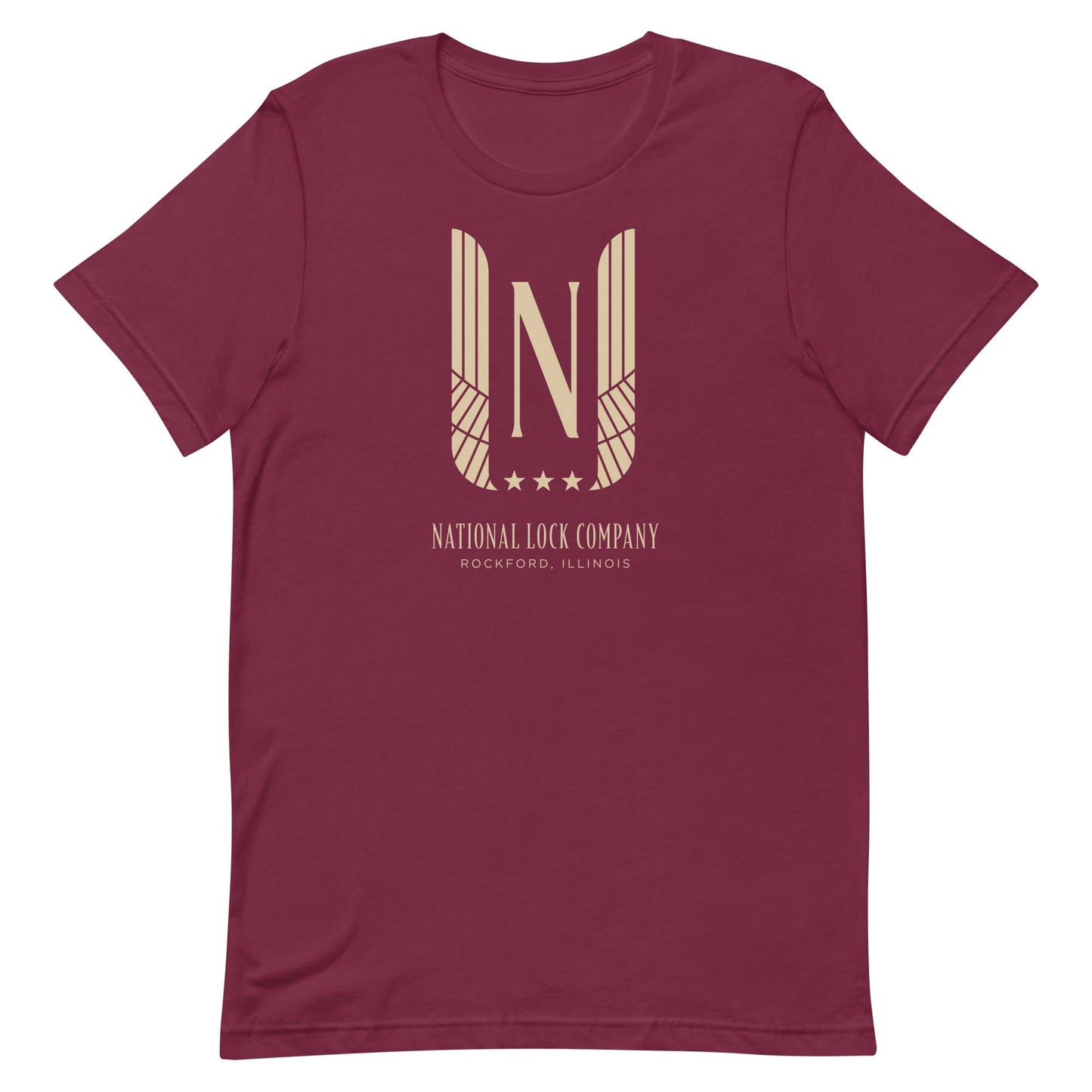 National Lock Company Rockford Unisex Retro T-shirt