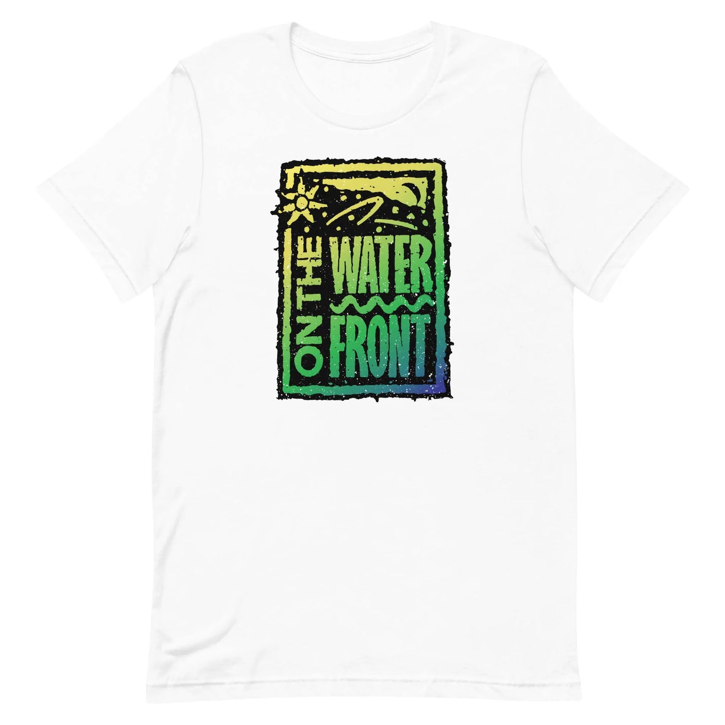 On the Waterfront Rockford Unisex Retro T-shirt white