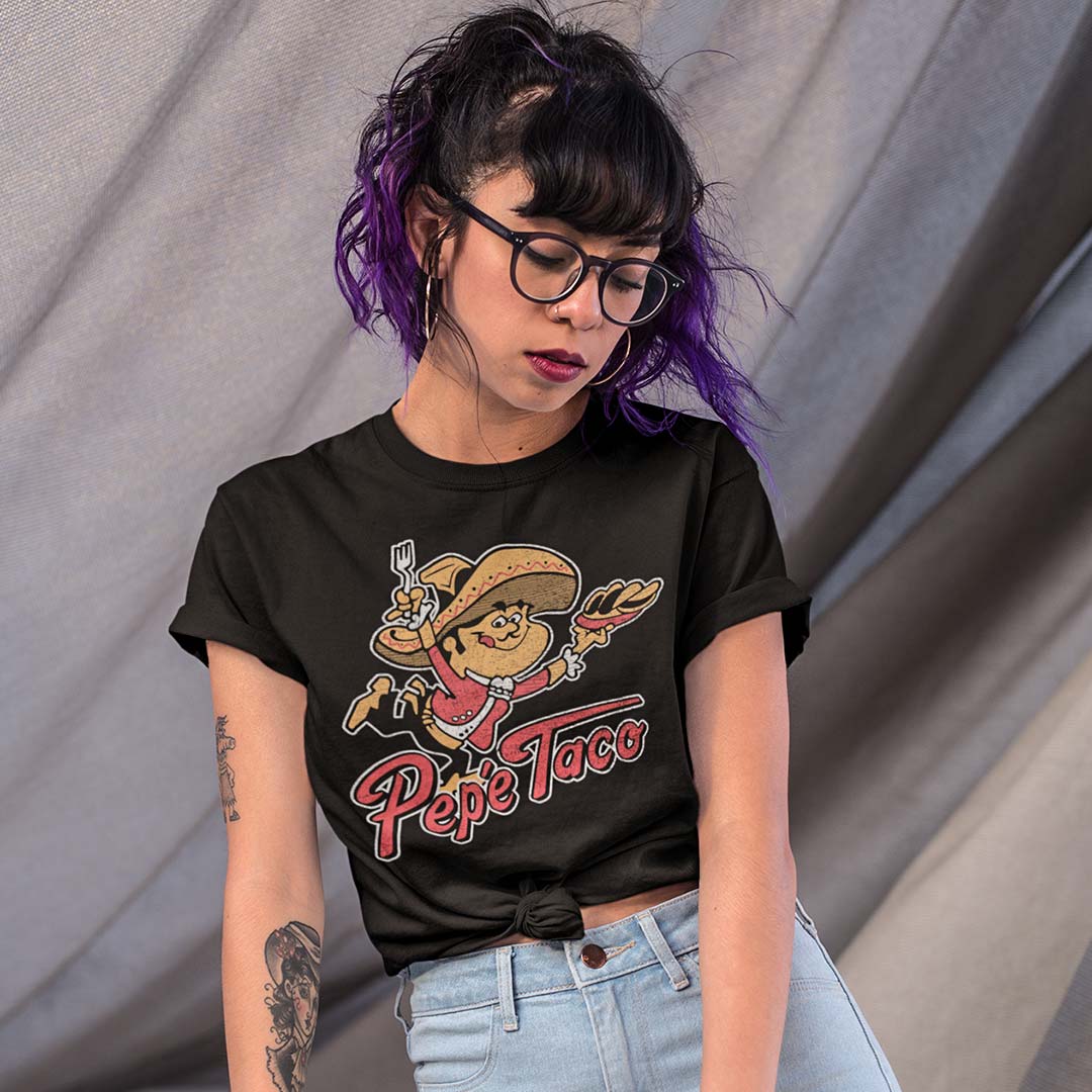 højen Madison kollision Pepe Taco Unisex Retro T-shirt – Bygone Brand