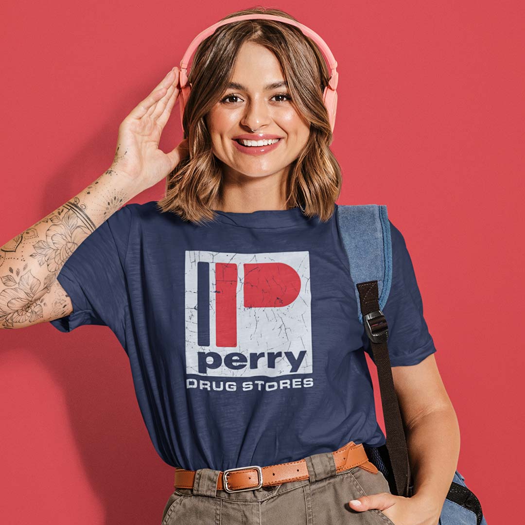 Perry Drug Stores Detroit Unisex Retro T-Shirt - Bygone Brand