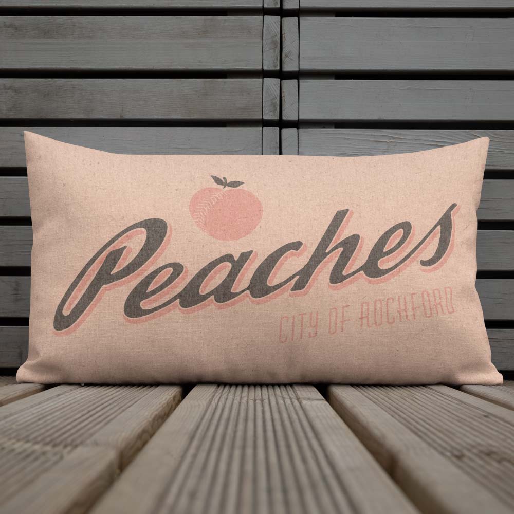 Rockford Peaches Baseball Pillow