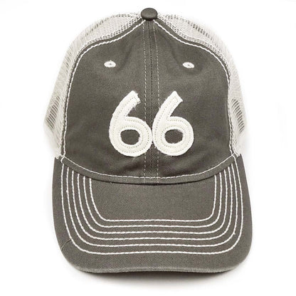 Route 66 mesh trucker hat front - Bygone Brand