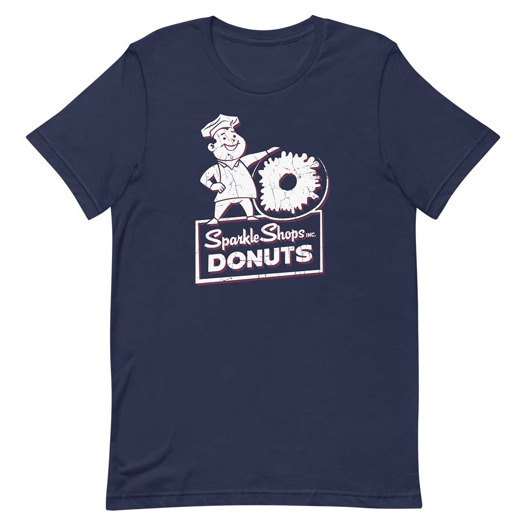 Sparkle Shop Donuts Rockford Unisex Retro T-shirt