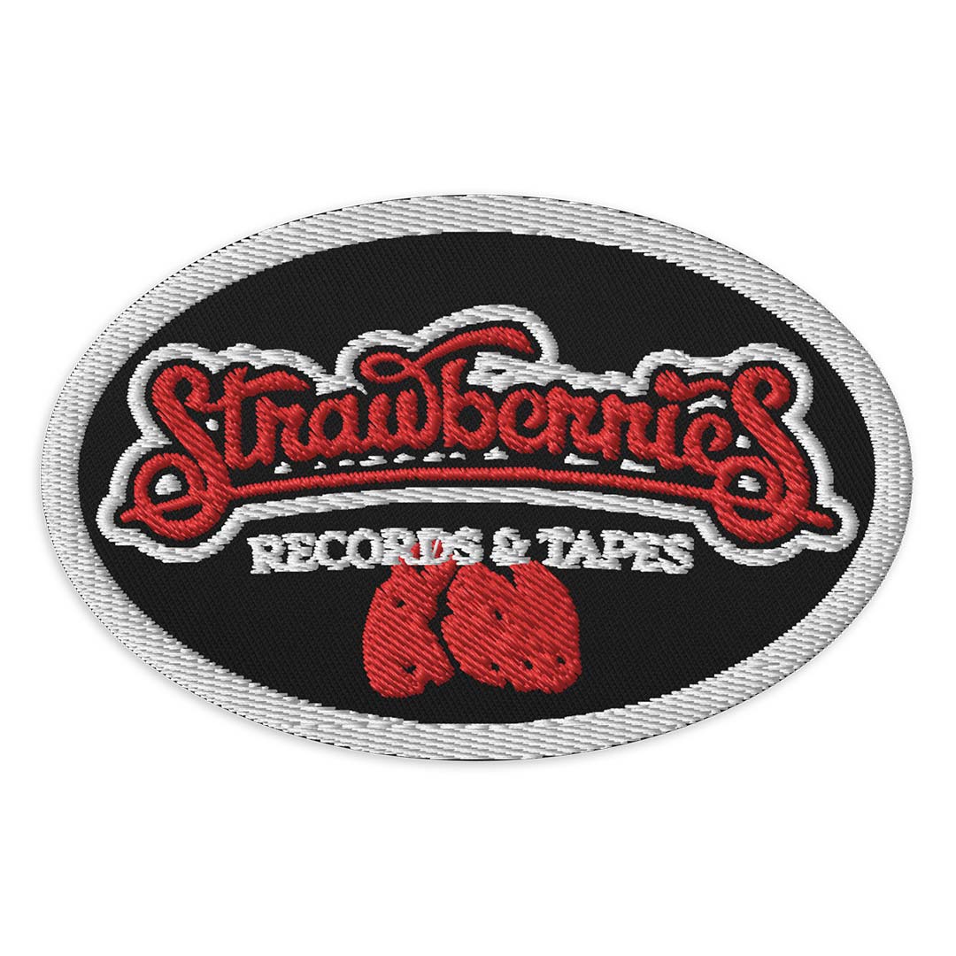 Strawberries Records & Tapes Embroidered Patch