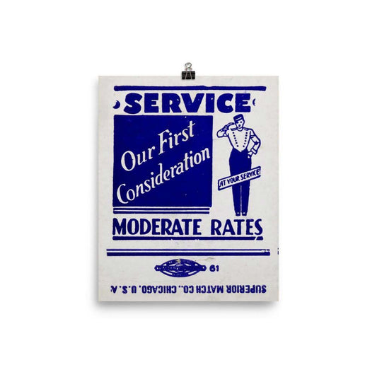 Service Moderate Rates Poster